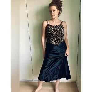 Vintage Jessica McClintock Gunne Sax Leopard Print Bustier Gown Size XS-2 USA